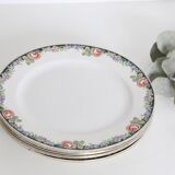 Set of 4 dessert plates Digoin Sarreguemines, vintage French, authentic, rare