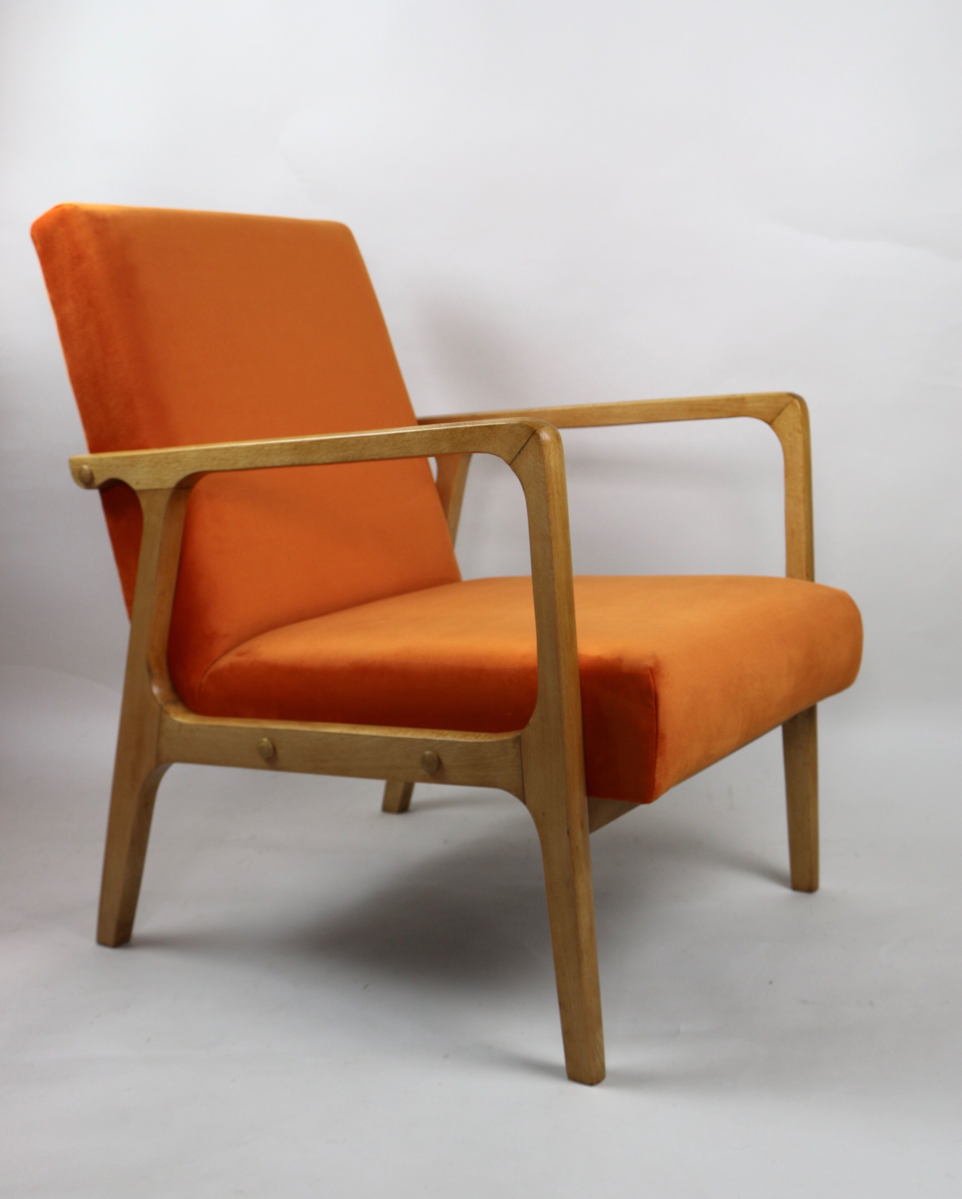 Fauteuil vintage Orange Velvet années 1970