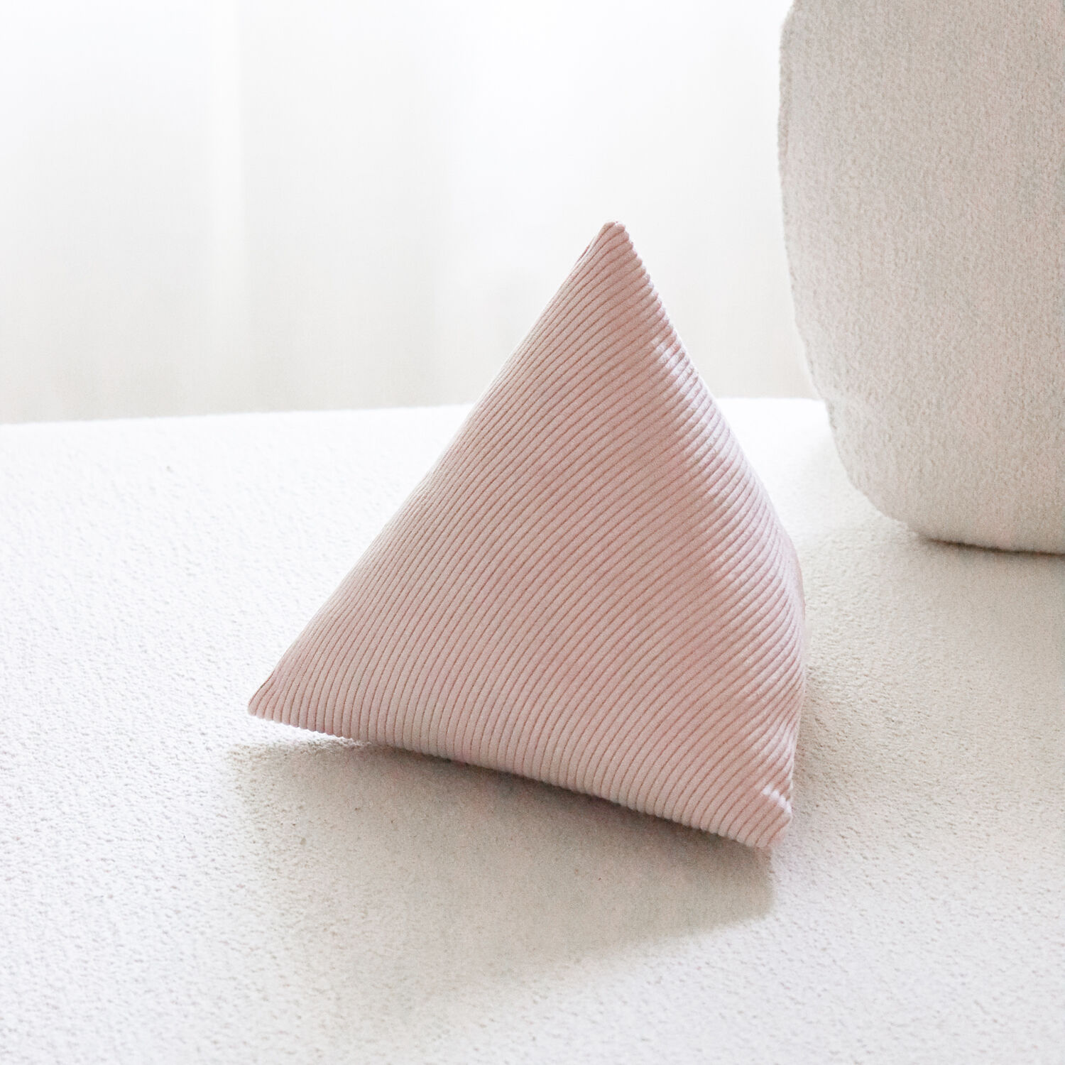 Powder pink berlingot cushion