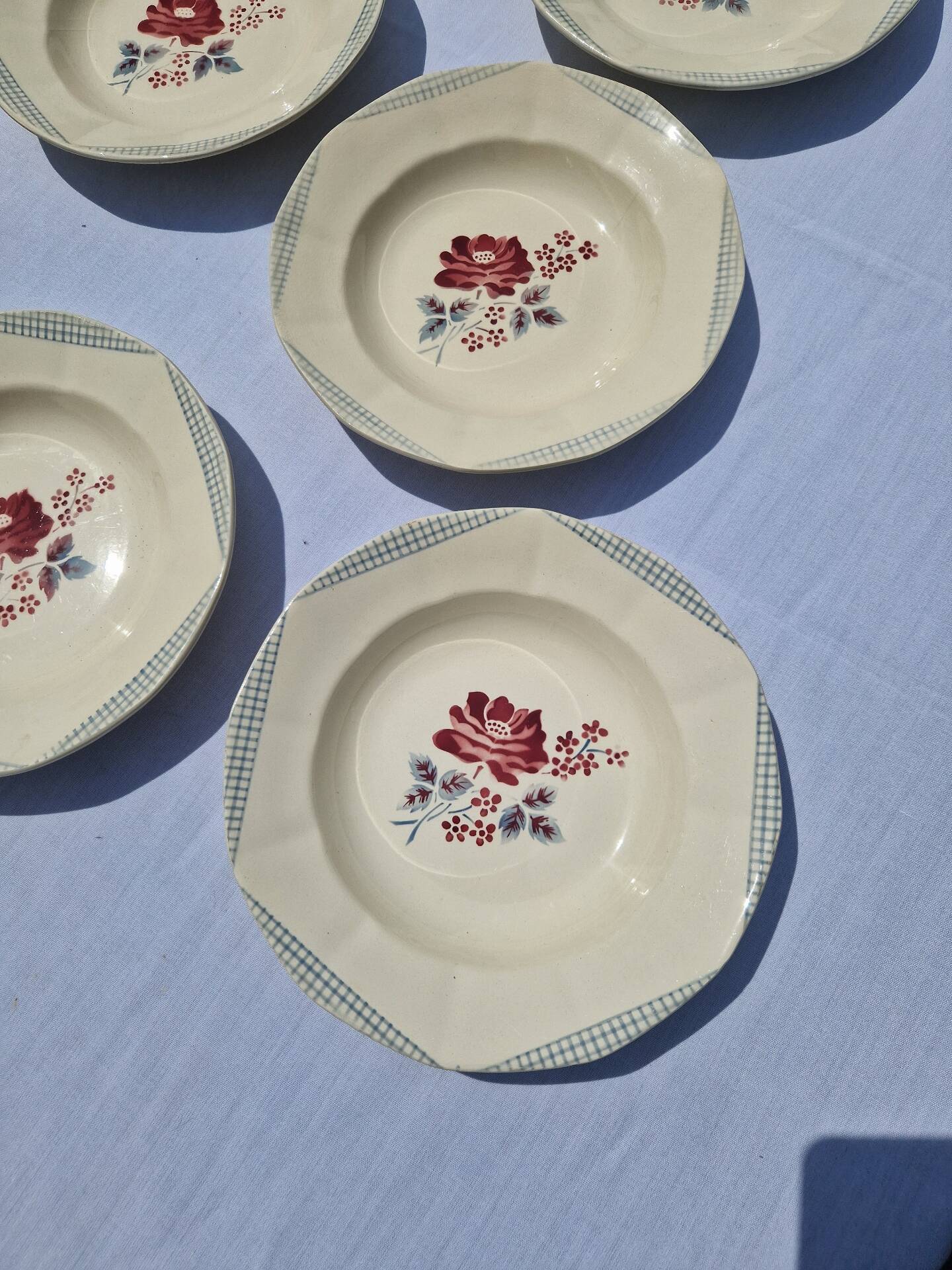 Set of 10 Deep Plates Model Josiane Sarreguemines Manufacture