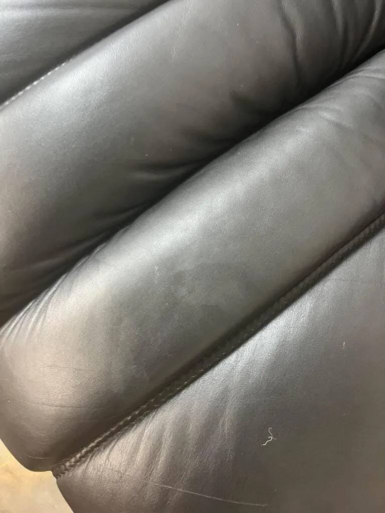 Canapé / canapé vintage en cuir noir martin stoll