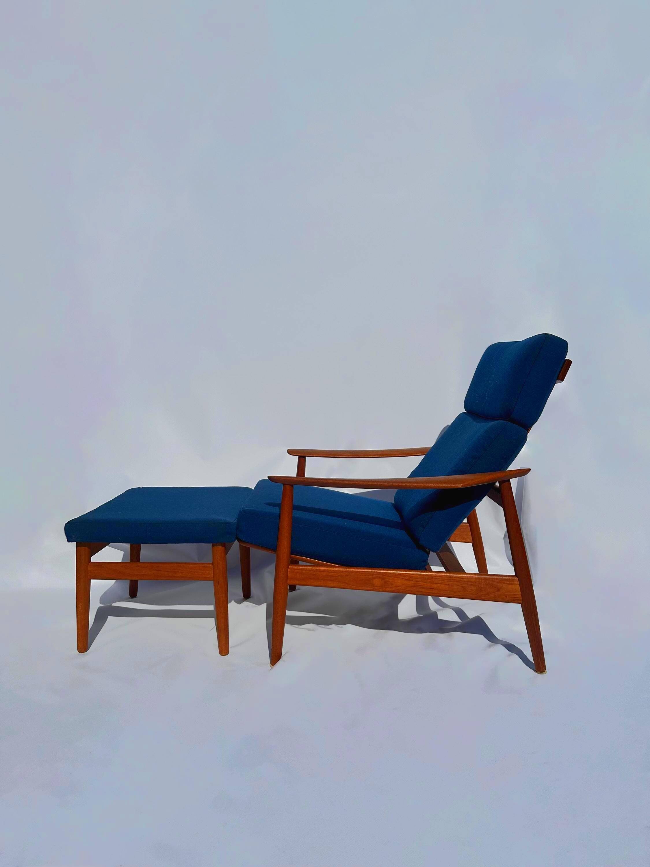 Armchair and ottoman Arne Vodder FD-164 for France & Son, 1960s