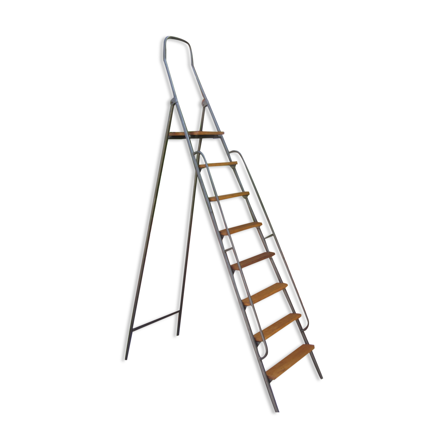Old stepladder in metal and wood
