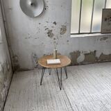 Wicker and metal coffee table from the 1950s