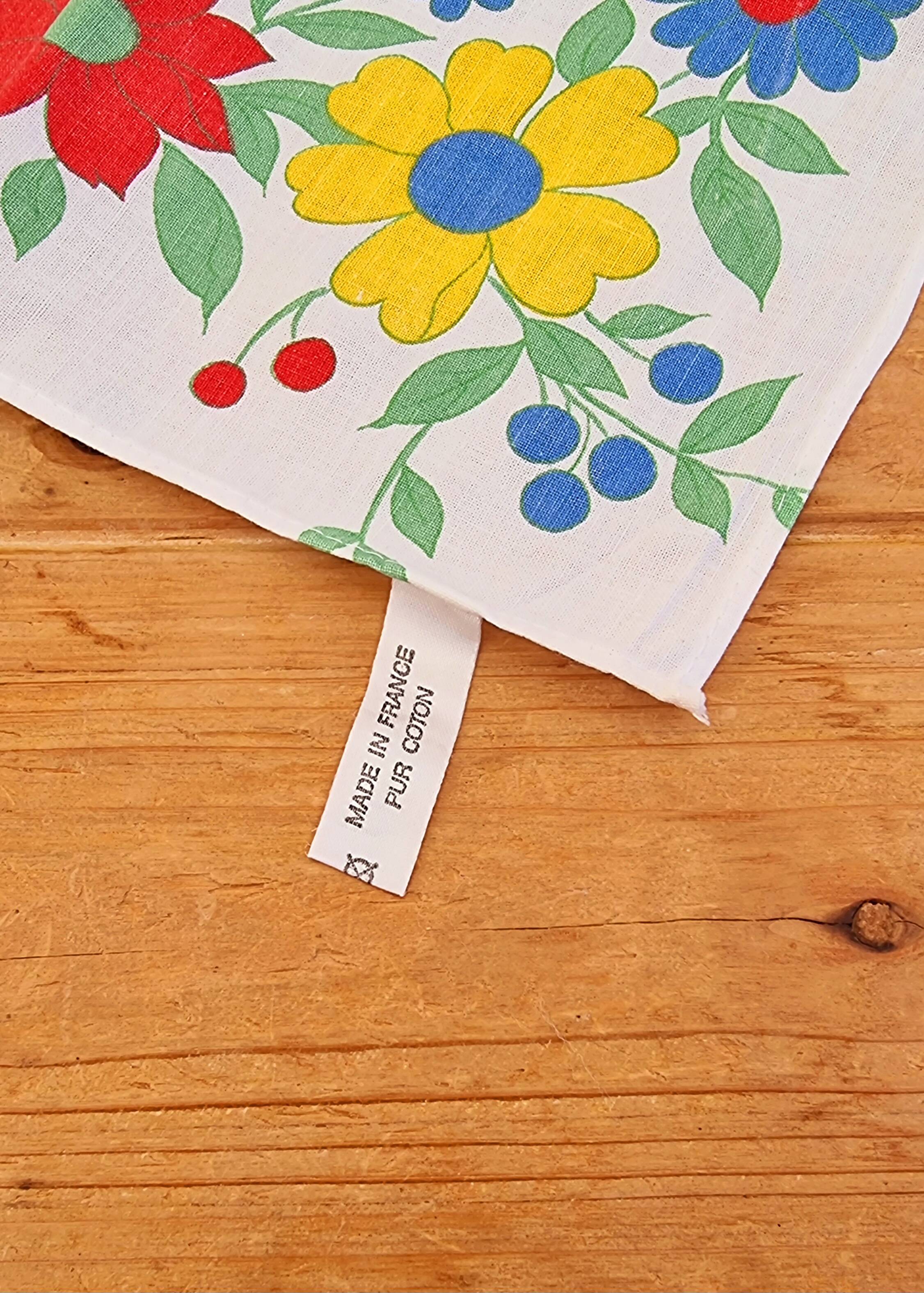 Lot de 8 serviettes de table à fleurs vintage