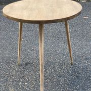 Table basse table d’appoint scandinave pieds compas rénovée en bois brut