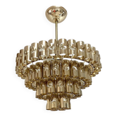 Lustre en tubes de laiton des années 60, attribué à Sciolari