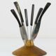 Carl Aubock II Knife Holder in Walnut with 6 Amboss Knives, Austria, 1950s