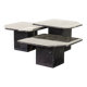 Trio italien de tables d'appoint en marbre noir de Carrare à angle oblique, années 1970.
