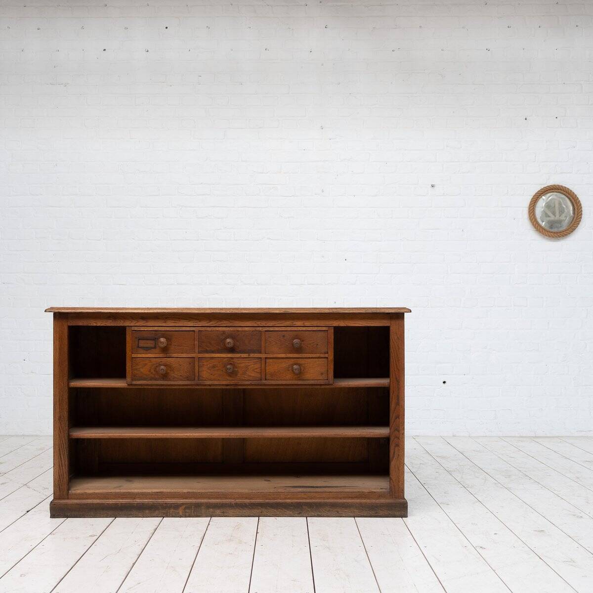 Brass and Oak Counter, 1930