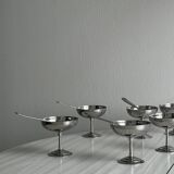 6 coupelles sur pied en inox Letang Remy