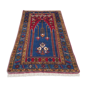 Tapis de prière turc vintage teinture végétale 170x100cm