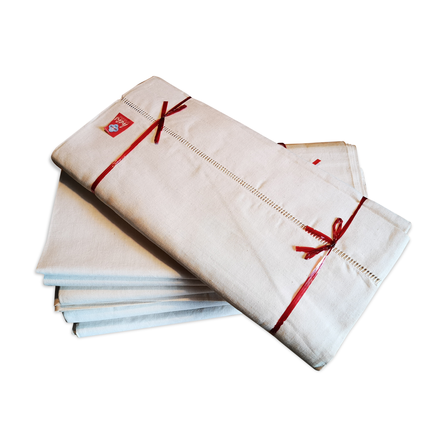 Lot of 6 old sheets in métis 285 x 200 cm