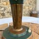 Vintage brass & green metal lamp - mushroom / Art Deco
