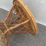 Mid-century vintage coffee table in rattan and bamboo 50/60s