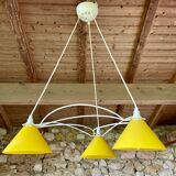 Vintage 3-light pendant light by Le Dauphin circa 1980s