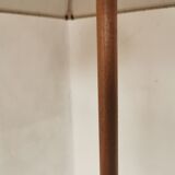 Scandinavian floor lamp 1960, wood and brass