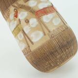 Italian mid century vase fratelli fanciullacci horse sgraffito decor rare glaze variation