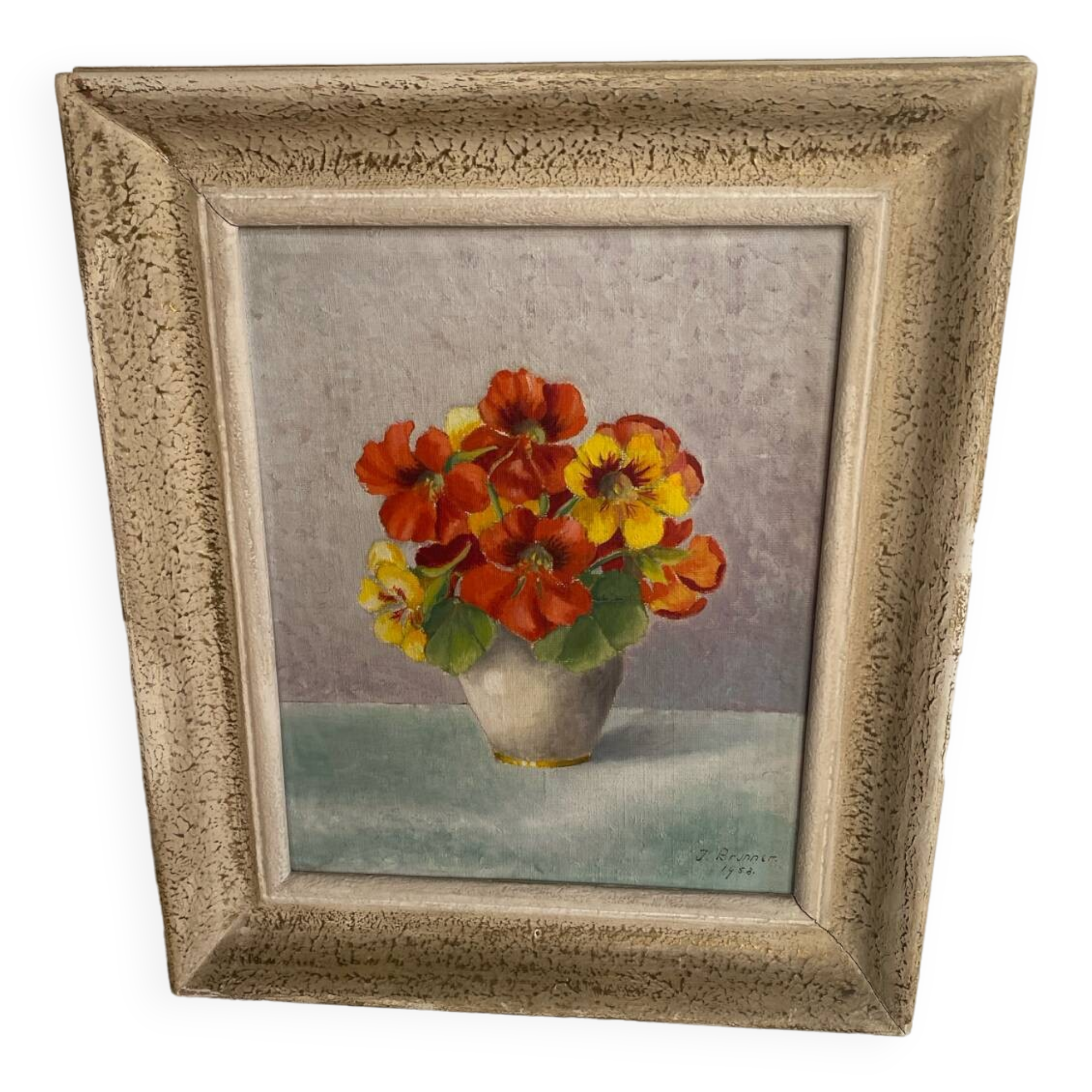Old oil on canvas signed “Capucines”