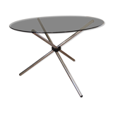 Tripod roundtable steel and glass 1970