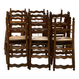Set of 12 chairs for a country dining table