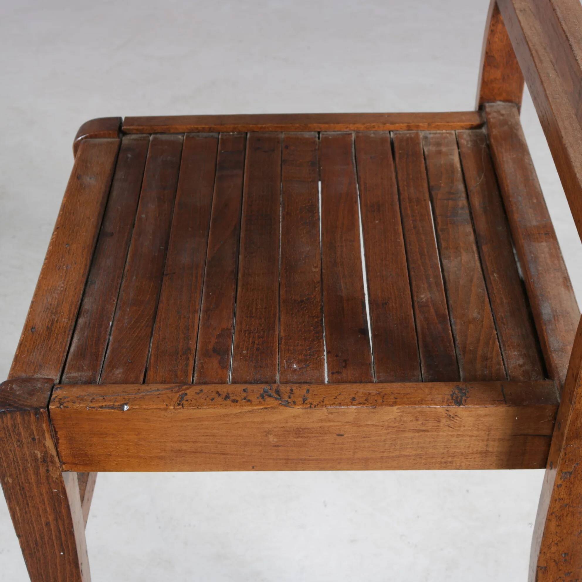 1950s side chair in beech wood by René Gabriel, France