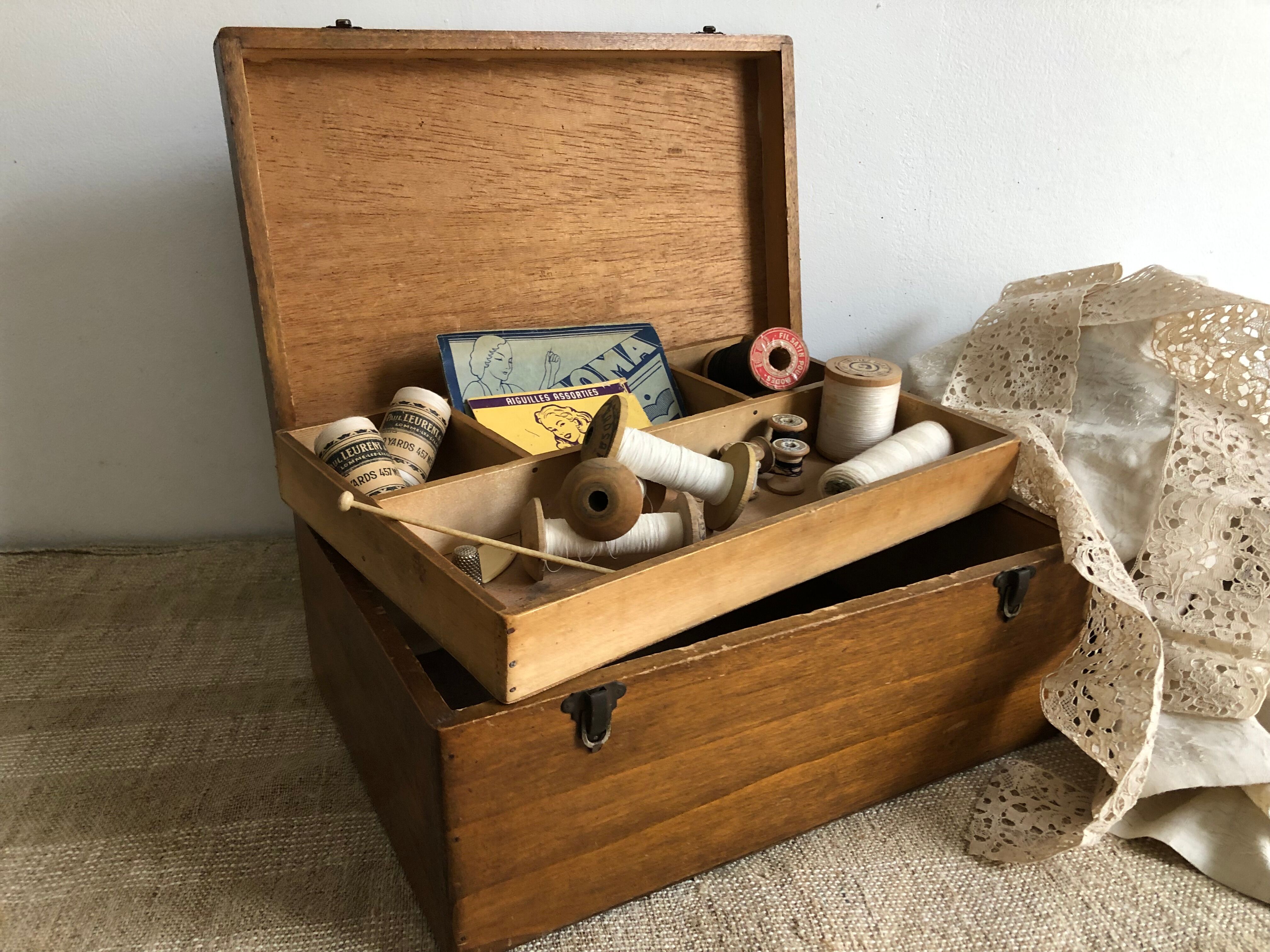 Sewing box with compartments