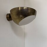 Paire d'appliques vintage laiton et verre, Italie 1960