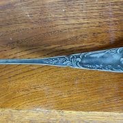Old SFAM Goldsmith's Ladle Silver Plated Metal 12G Leaf Decor #B342