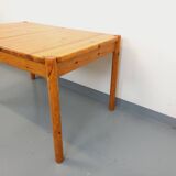 Vintage 60s 70s pine rectangular dining table with extension