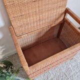 Retro rattan chest bench