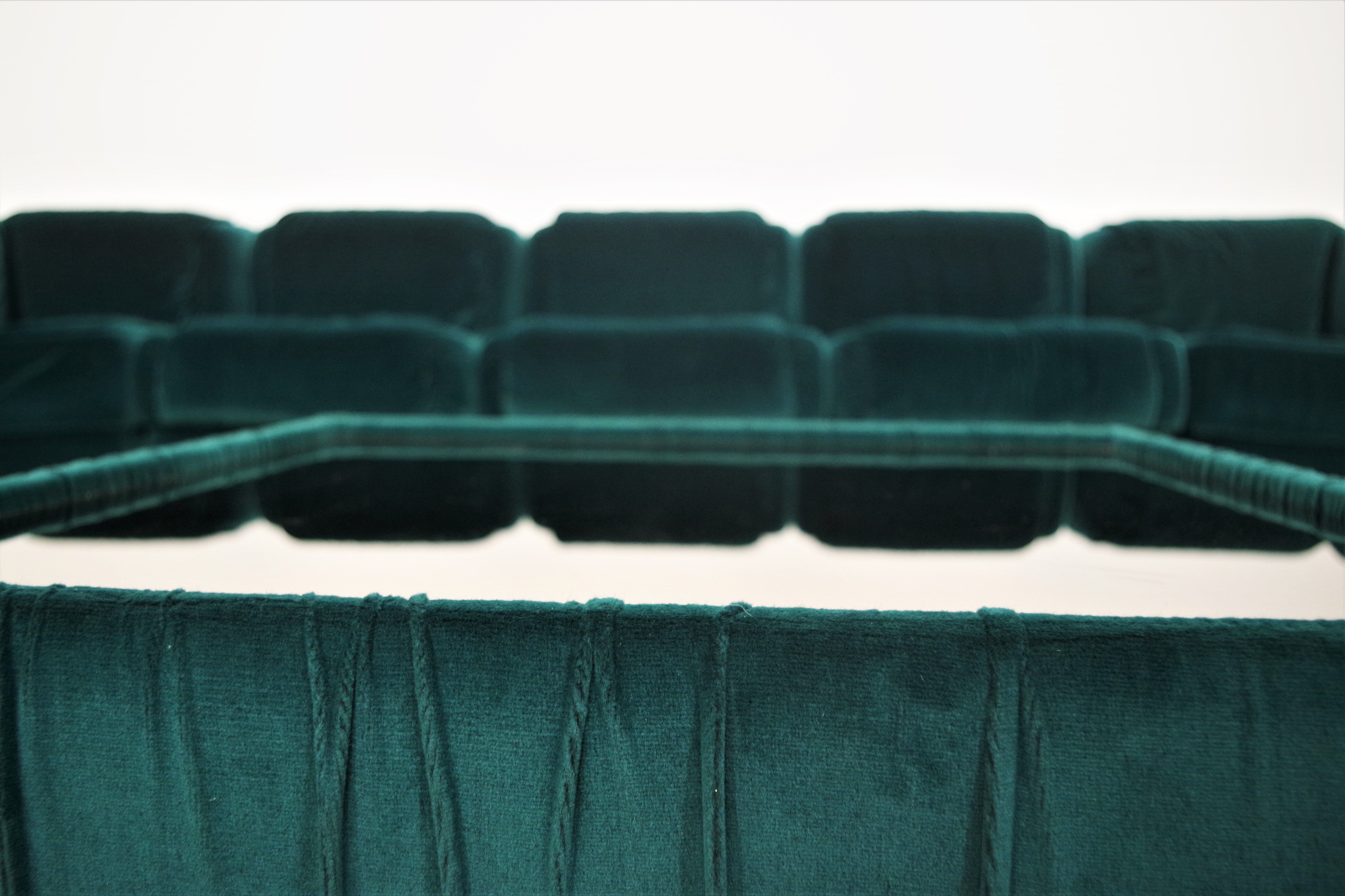 Fauteuils en Chenille de Seven Salotti, 1970s, Set de 5