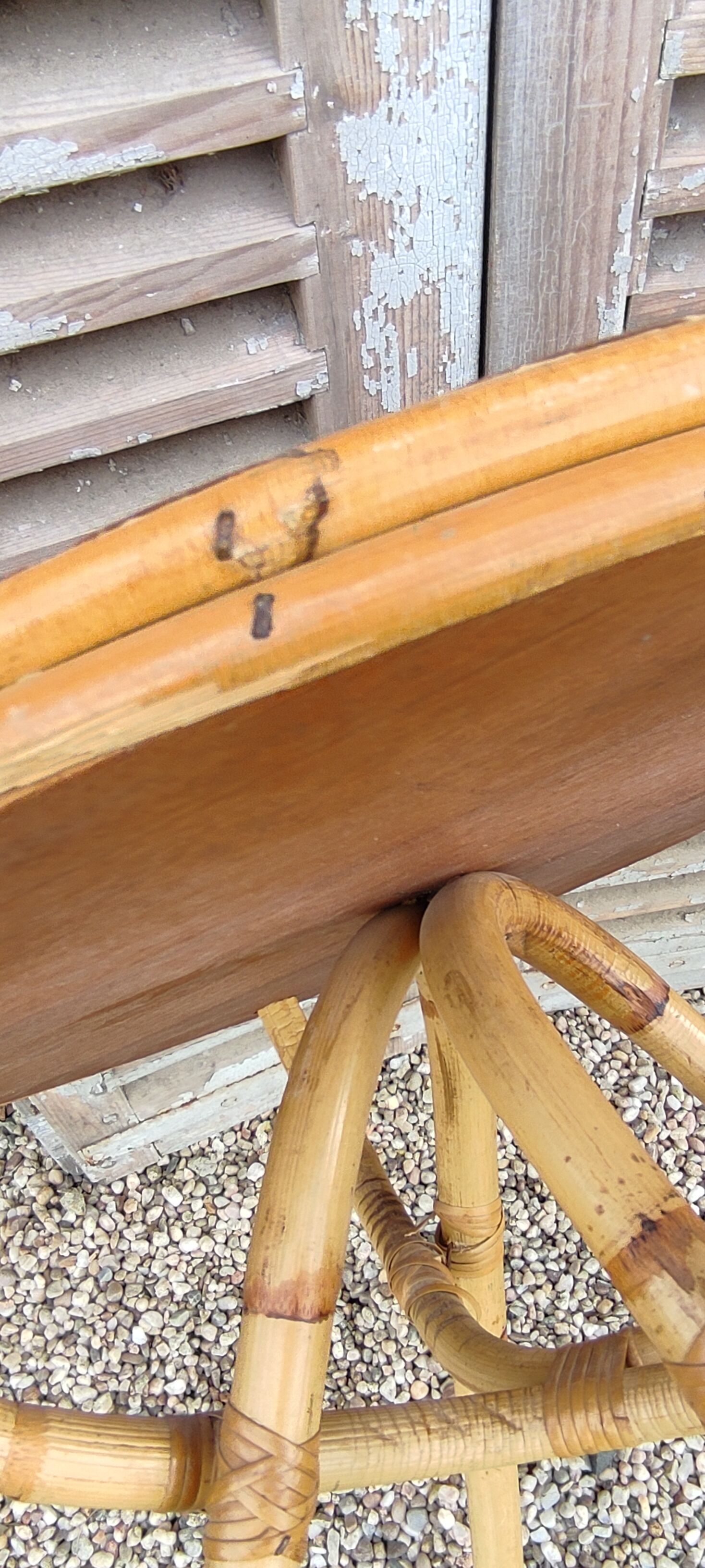 Vintage bamboo and rattan coffee table