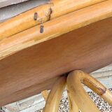 Vintage bamboo and rattan coffee table