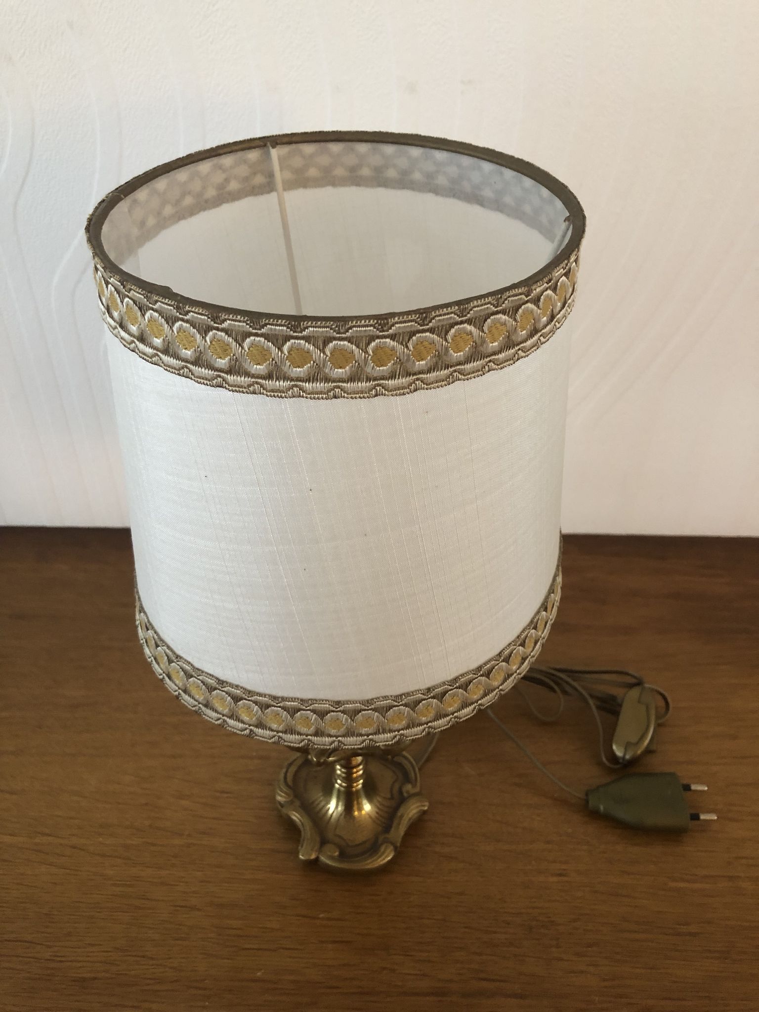 Lampe de chevet Vintage pied en laiton massif année 60