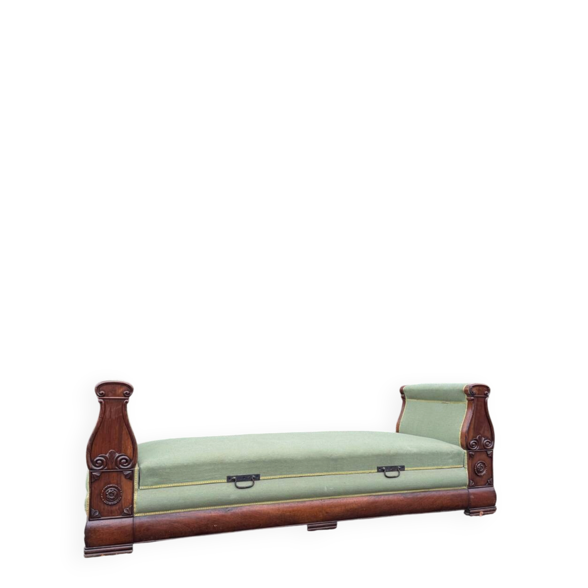 Banquette, lit de repos formant coffre en acajou d’époque restauration