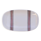 Large Vintage Gien France Plate – "Naples" Model – White Earthenware with Stripes