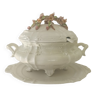 Italian porcelain and slip soup tureen with spoon and presentation dish