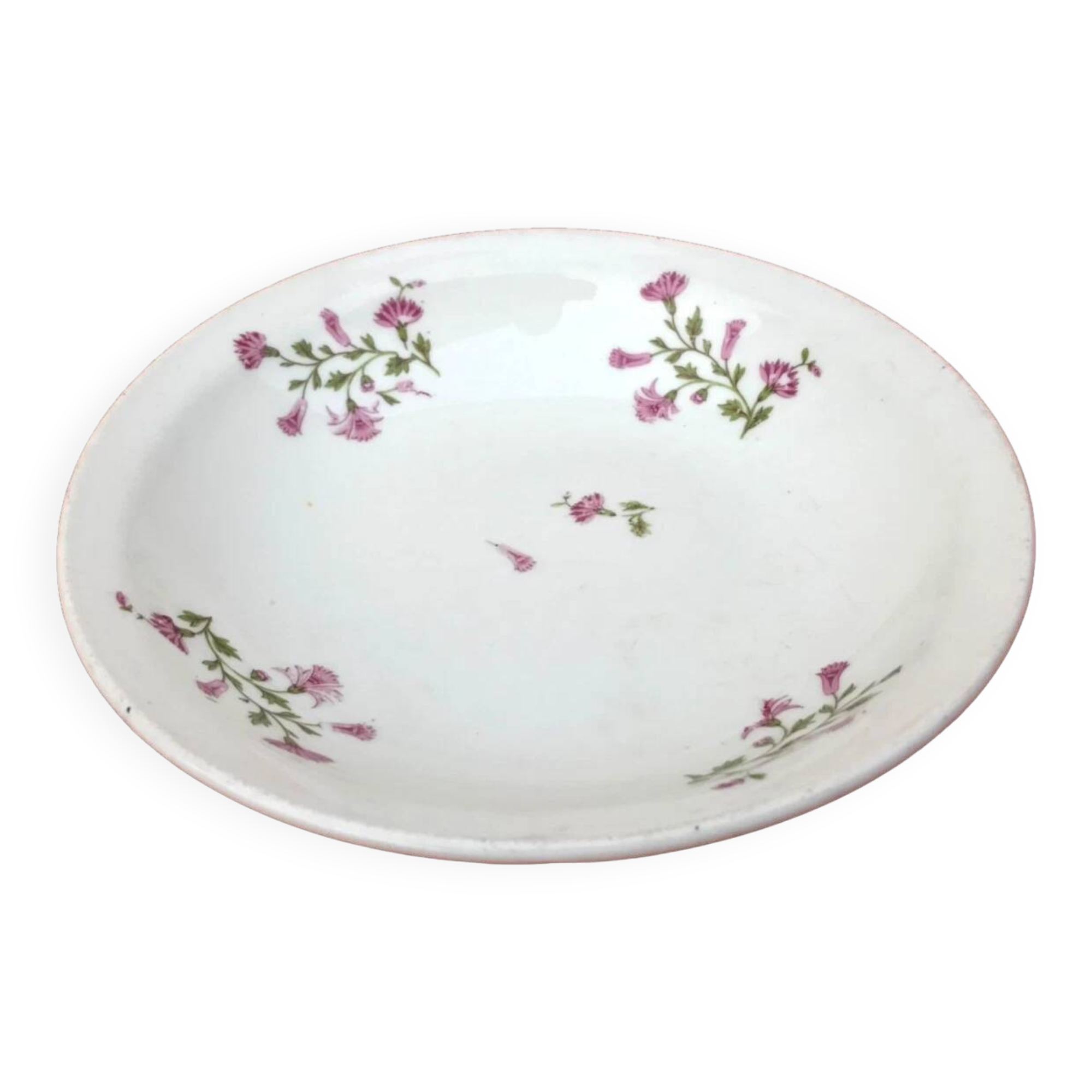 1900s Deep plate White porcelain with floral decoration