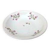 Assiette creuse  porcelaine blanche à décor floral, années 1900