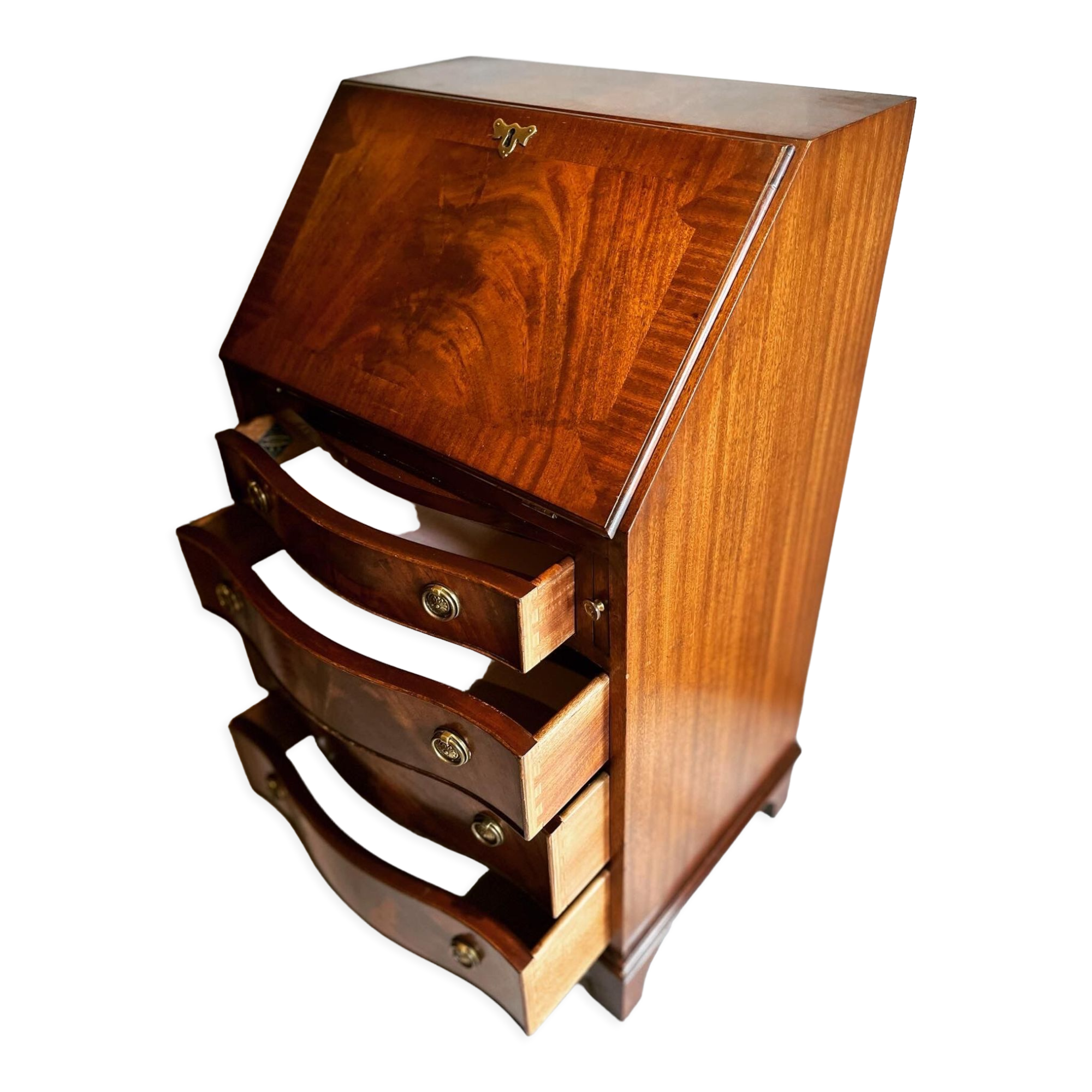 Walnut veneer secretary desk