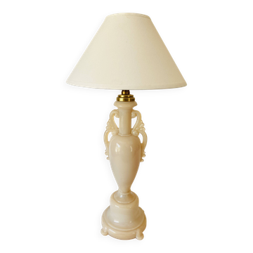 Glass lamp, 2M fabric cable, cotton lampshade
