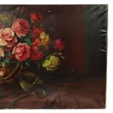 Large Flower Painting Still Life Roses Oil on Canvas 100x60cm