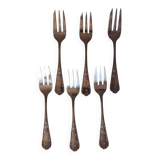 6 silver-plated cake forks