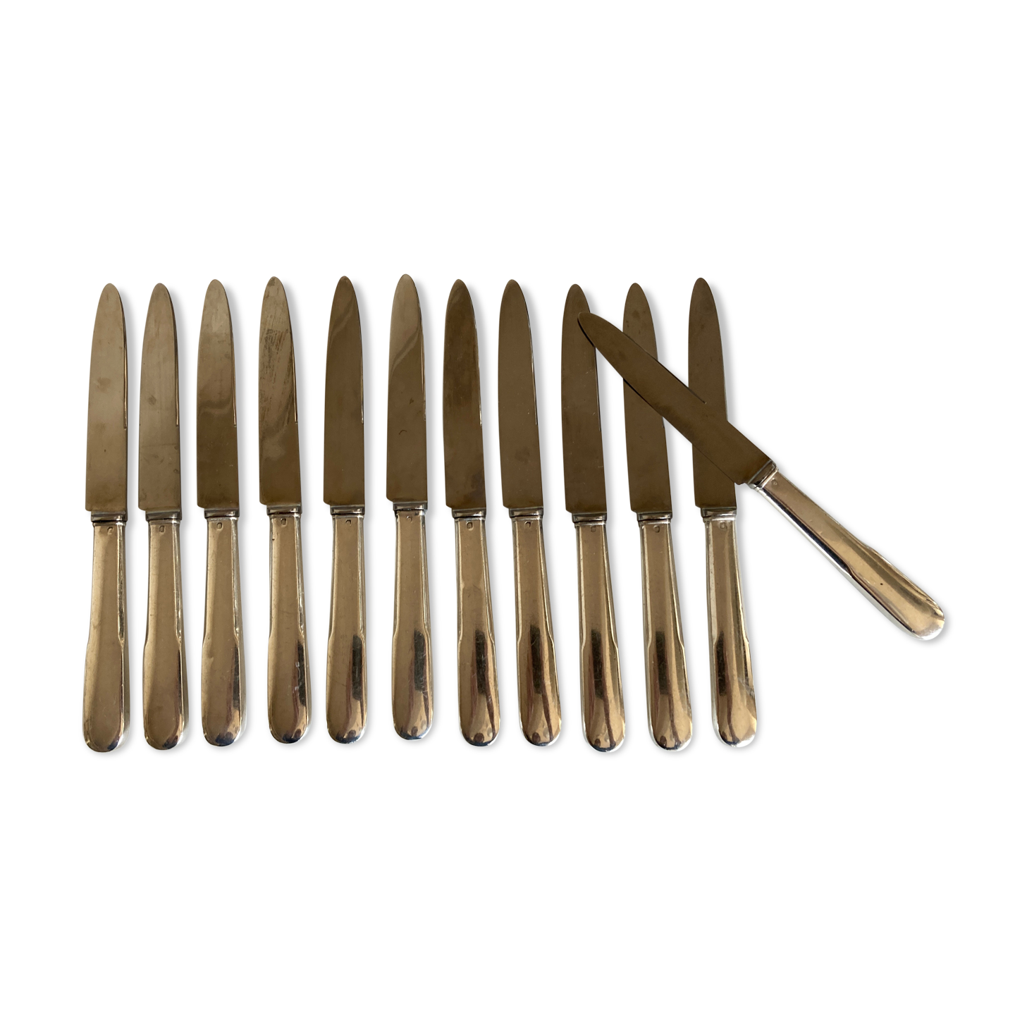 Set of 12 dessert brewery knives Cluny Vieux Paris 1960