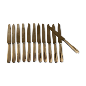 Set of 12 dessert brewery knives Cluny Vieux Paris 1960