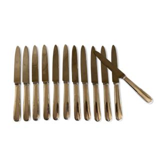 Set de 12 couteaux de brasserie à dessert Cluny Vieux Paris 1960