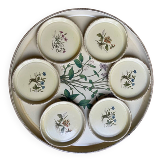 Vintage tray and under glass