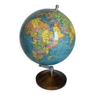 Globe vintage 1985 terrestre Taride bois - 37 cm