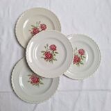 Assiettes plates fleurs vintage